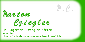 marton cziegler business card